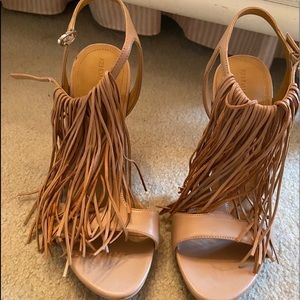 Kendall & Kylie fringe ankle strapped pumps